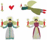 Stick & Stitch Packung, Engel mit Kerzen