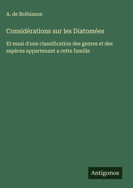Considérations sur les Diatomées