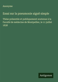 Cover Essai sur la pneumonie aiguë simple