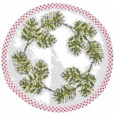 Stickpackung Gezählter Kreuzstich, RunderUntersetzer,Tannenzweige
