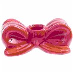 Porzellan Kerzenhalter Schleife, Rot