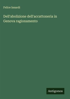 Cover Dell'abolizione dell'accattoneria in Genova ragionamento