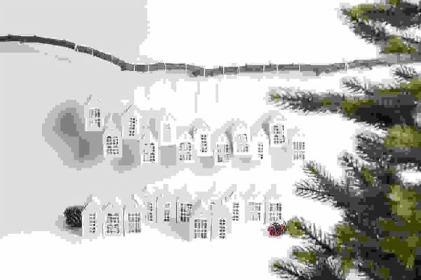 Adventskalender Papphäuser,24 Stk., 9x4,5x4,5cm, FSC MIX