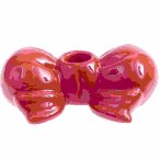 Porzellan Kerzenhalter Schleife rund, Rot