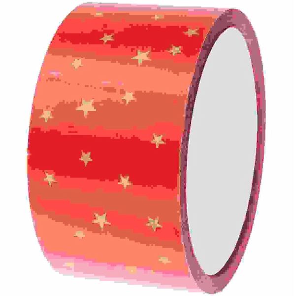 Paketklebeband Sterne, rot/gold