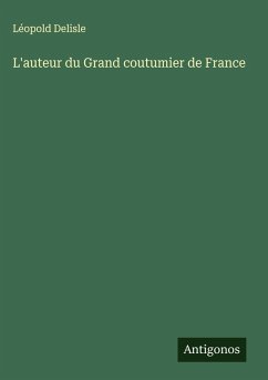 Cover L'auteur du Grand coutumier de France