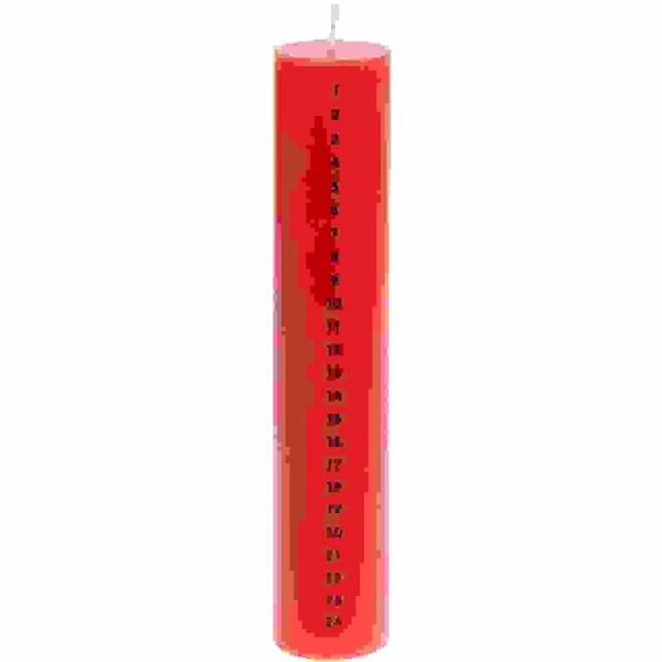 Adventskalender Kerze 1-24, Rot