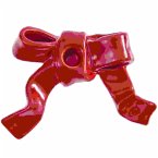 Keramik Kerzenhalter Schleife, rot