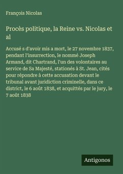 Cover Procès politique, la Reine vs. Nicolas et al