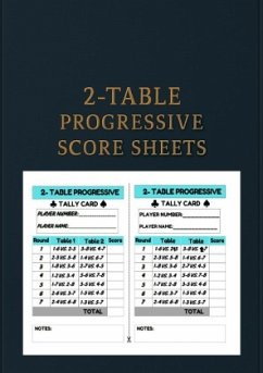 Cover 2-Table progressive sheet score sheets