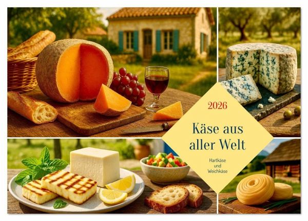 Käse aus aller Welt (Wandkalender 2026 DIN A4 quer), CALVENDO Monatskalender Käse aus aller Welt (Wandkalender 2026 DIN A4 quer), CALVENDO Monatskalender