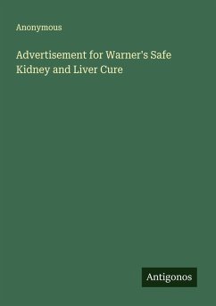 Cover Advertisement for Warner's Safe Kidney and Liver Cure