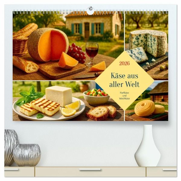 Käse aus aller Welt (hochwertiger Premium Wandkalender 2026 DIN A2 quer), Kunstdruck in Hochglanz Käse aus aller Welt (hochwertiger Premium Wandkalender 2026 DIN A2 quer), Kunstdruck in Hochglanz