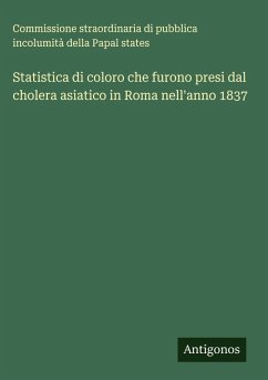 Cover Statistica di coloro che furono presi dal cholera asiatico in Roma nell'anno 1837
