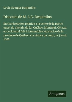 Cover Discours de M. L.G. Desjardins