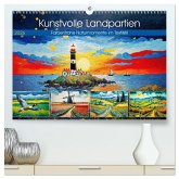 Kunstvolle Landpartien - Farbenfrohe Naturmomente im Textilstil (hochwertiger Premium Wandkalender 2026 DIN A2 quer), Kunstdruck in Hochglanz