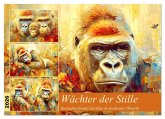 Wächter der Stille. Beeindruckende Gorillas in moderner Öloptik (Wandkalender 2026 DIN A2 quer), CALVENDO Monatskalender