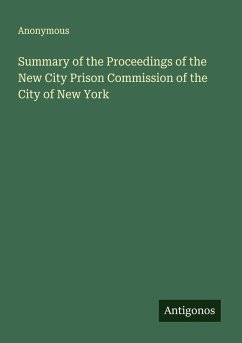 Cover Summary of the Proceedings of the New City Prison Commission of the City of New York