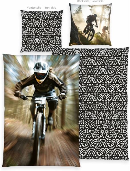 Herding 4859437050 - Young Collection, Mountainbike, Bettwäsche-Set, Mikrofaser, 80 x 80 cm, 135 x 200 cm