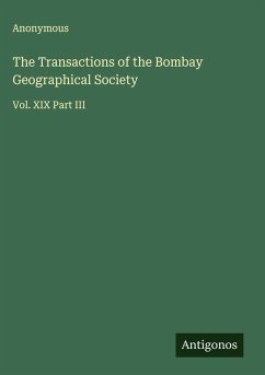 Cover The Transactions of the Bombay Geographical Society