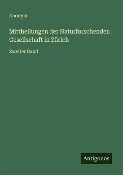 Cover Mittheilungen der Naturforschenden Gesellschaft in Zürich
