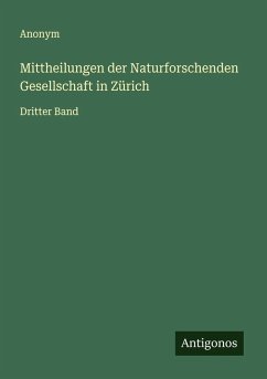 Cover Mittheilungen der Naturforschenden Gesellschaft in Zürich
