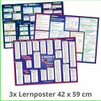 mindmemo Lernposter 3er Set - Englisch ZEITEN + WORTARTEN + GRUNDWORTSCHATZ lernen Grammatik verständlich erklärt Grundwissen Lernhilfe Zusammenfassung 3x Lernübersicht DIN A2