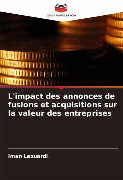 Cover L'impact des annonces de fusions et acquisitions sur la valeur des entreprises