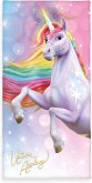 Herding 6128601516 - Badetuch Unicorn Academy, 75x150 cm, Baumwolle/Velours