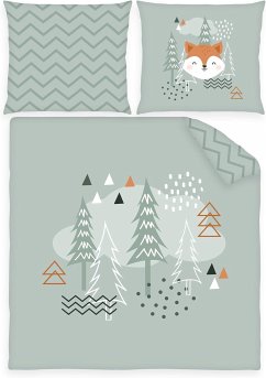 Cover Babybest® 2485411212 - Nordic Forest, Wiegen- und Wagenbettwäsche-Set, Baumwolle/Renforcé, 35 x 40 cm, 80 x 80 cm