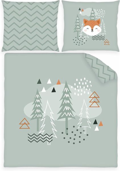 Babybest® 2485411212 - Nordic Forest, Wiegen- und Wagenbettwäsche-Set, Baumwolle/Renforcé, 35 x 40 cm, 80 x 80 cm Babybest® 2485411212 - Nordic Forest, Wiegen- und Wagenbettwäsche-Set, Baumwolle/Renforcé, 35 x 40 cm, 80 x 80 cm