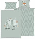 Babybest® 2485410063 - Nordic Forest, Bettwäsche-Set, Baumwolle/Renforcé, 100x135/40x60cm