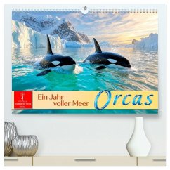 Orcas - ein Jahr voller Meer (hochwertiger Premium Wandkalender 2026 DIN A2 quer), Kunstdruck in Hochglanz