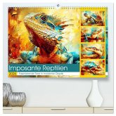 Imposante Reptilien. Faszinierende Tiere in moderner Öloptik (hochwertiger Premium Wandkalender 2026 DIN A2 quer), Kunstdruck in Hochglanz