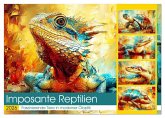 Imposante Reptilien. Faszinierende Tiere in moderner Öloptik (Tischkalender 2026 DIN A5 quer), CALVENDO Monatskalender