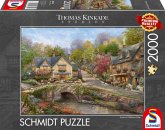 Schmidt 58629 - Thomas Kinkade Studios, Sommer in Cobblestone Village, Puzzle, 2000 Teile