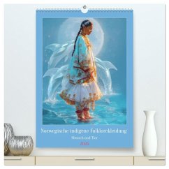 Norwegische indigene Folklorekleidung - Mensch und Tier (hochwertiger Premium Wandkalender 2026 DIN A2 hoch), Kunstdruck in Hochglanz - Calvendo;Brunner-Klaus, Liselotte