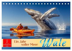 Wale - ein Jahr voller Meer (Tischkalender 2026 DIN A5 quer), CALVENDO Monatskalender