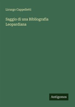 Cover Saggio di una Bibliografia Leopardiana