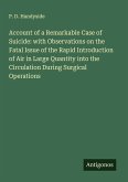 Account of a Remarkable Case of Suicide: with Observations on the Fatal Issue of the Rapid Introduction of Air in Large Quantity into the Circulation During Surgical Operations
