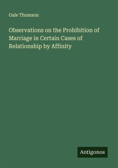 Cover Observations on the Prohibition of Marriage in Certain Cases of Relationship by Affinity