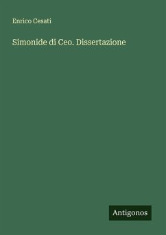 Cover Simonide di Ceo. Dissertazione