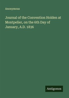 Cover Journal of the Convention Holden at Montpelier, on the 6th Day of January, A.D. 1836
