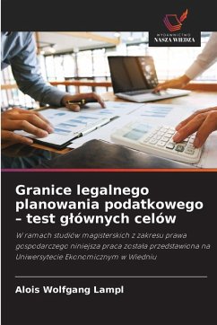 Cover Granice legalnego planowania podatkowego - test g¿ównych celów