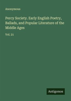 Cover Percy Society. Early English Poetry, Ballads, and Popular Literature of the Middle Ages