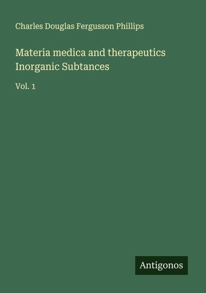 Materia medica and therapeutics Inorganic Subtances