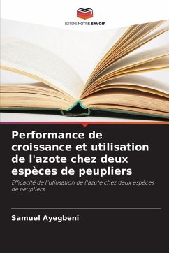 Performance de croissance et utilisation de l'azote chez deux espèces de peupliers Cover Performance de croissance et utilisation de l'azote chez deux espèces de peupliers