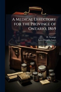 Cover A Medical Directory for the Province of Ontario, 1869
