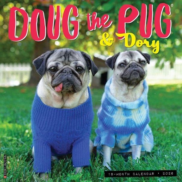 Doug the Pug & Dory 2026 12 X 12 Wall Calendar