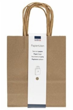 Cover Papiertragetasche, Kordelgriff 18x21x8cm, natur, 7St